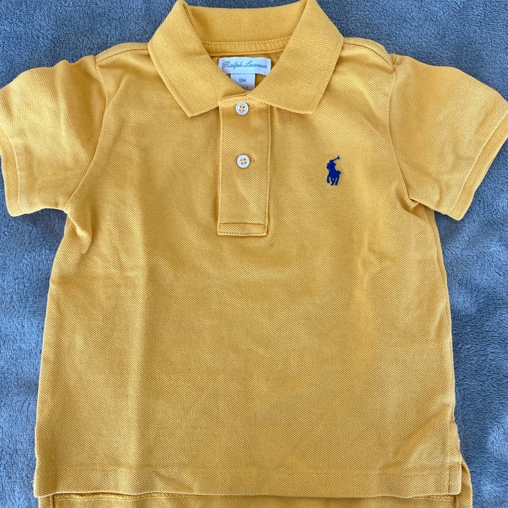 Ralph Lauren toddler polo shirt; yellow; size 18 months